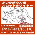 画像3: ホンダ 耕うん機 F310,F401,F501KC.SR3用 スロットルワイヤー (樹脂レバー)  (3)