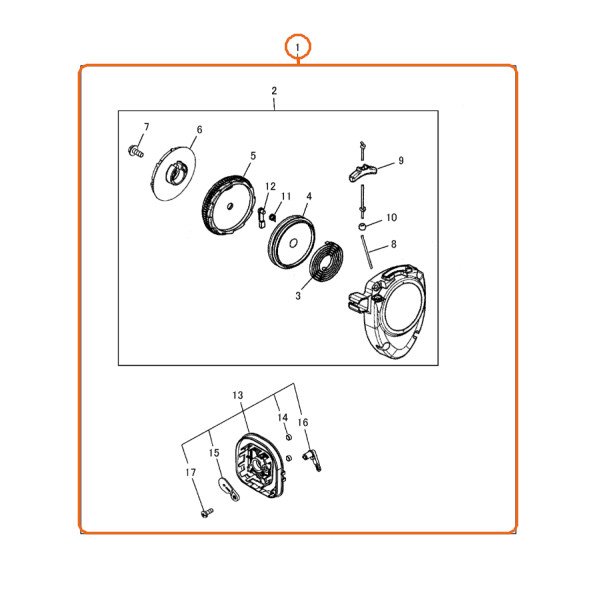 画像1: ゼノア 純正 刈払機部品　スタータセットBC (1)