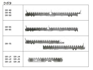 クボタコンバイン[SRタイプ]用刈取刃｜修理・メンテナンス